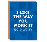 Artery8 I Like The Way You Work It Modern Blue Cheeky Personalised Card