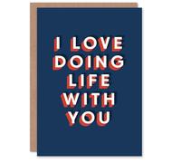 Artery8 I Love Doing Life With You Fun Bold Modern For Him Husband Birthday Card