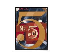 Artery8 I Saw the Figure 5 in Gold Charles Demuth Framed Canvas Wall Art Print in Blue | Size: W24" x H32" Artery8 Blue W24" x H32"