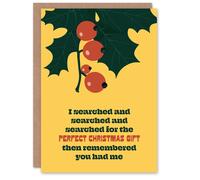 Artery8 I Searched For The Gift Funny Cheeky Blank For Him Or Her Art Christmas Card