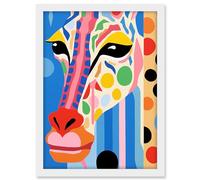 Artery8 I Woke Up Like This Giraffe Henri Matisse Style Artwork Vibrant Abstract Portrait Artwork Framed A3 Wall Art Print