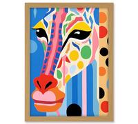 Artery8 I Woke Up Like This Giraffe Henri Matisse Style Artwork Vibrant Abstract Portrait Artwork Framed A3 Wall Art Print