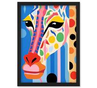 Artery8 I Woke Up Like This Giraffe Henri Matisse Style Artwork Vibrant Abstract Portrait Artwork Framed Wall Art Print A4