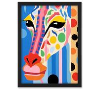 Artery8 I Woke Up Like This Giraffe Henri Matisse Style Artwork Vibrant Abstract Portrait Artwork Framed A3 Wall Art Print