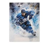 Artery8 Ice Hockey Skater Roughing Action Artwork Man Cave Large Wall Art Poster Print Thick Paper 18X24 Inch