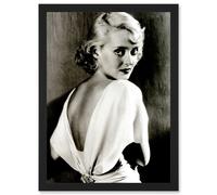 Artery8 Iconic Bette Davis Hollywood Actress A4 Artwork Framed Wall Art Print in Black Artery8 Black