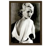 Artery8 Iconic Bette Davis Hollywood Actress A4 Artwork Framed Wall Art Print in Brown Artery8 Brown