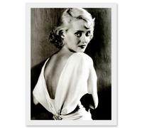 Artery8 Iconic Bette Davis Hollywood Actress A4 Artwork Framed Wall Art Print in White Artery8 White