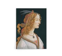 Artery8 Idealized Portrait of a Lady Botticelli Vintage Canvas Wall Art in Black | Size: W18" x H24" Artery8 Black W18" x H24"