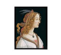 Artery8 Idealized Portrait of a Lady Botticelli Vintage Framed Canvas Wall Art in Black | Size: W24" x H32" Artery8 Black W24" x H32"