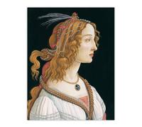 Artery8 Idealized Portrait of a Lady Botticelli Vintage Wall Art Print Poster in Black | Size: W24" x H32" Artery8 Black W24" x H32"