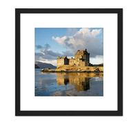 Artery8 Iliff Eilean Donan Castle Kyle Lochalsh Scotland Photo 8X8 Inch Square Wooden Framed Wall Art Print Picture with Mount in Black Artery8 Black