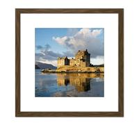 Artery8 Iliff Eilean Donan Castle Kyle Lochalsh Scotland Photo 8X8 Inch Square Wooden Framed Wall Art Print Picture with Mount in Brown Artery8 Brown