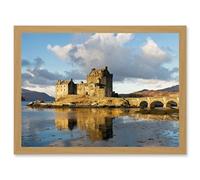 Iliff Eilean Donan Castle Kyle Lochalsh Scotland Photo Artwork Framed Wall Art Print A4 Artery8 Light Oak One Size