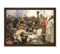 Ilya Yefimovich Repin Cossacks Old Master Painting Artwork Framed Wall Art Print A4 Artery8 Brown One Size