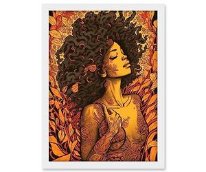 Artery8 I'm an Autumn Amber and Red Modern Illustration Artwork Framed A3 Wall Art Print