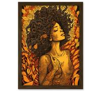 I'm an Autumn Amber and Red Modern Illustration Artwork Framed Wall Art Print A4 Artery8 Brown One Size