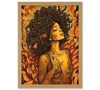 I'm an Autumn Amber and Red Modern Illustration Artwork Framed Wall Art Print A4 Artery8 Light Oak One Size