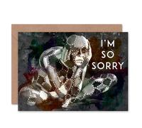 Artery8 I'm So Sorry Sad Harlequin Design Apology Card Artery8 Multicolor