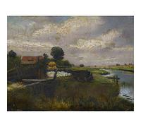 Artery8 Imitator Of John Constable River View Painting Large Wall Art Poster Print Thick Paper 18X24 Inch