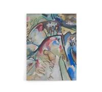 Artery8 Improvisation 21A Abstract Landscape Kandinsky Canvas Wall Art Print | Size: W24" x H32" Artery8 Multicolor W24" x H32"