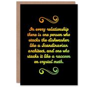 Artery8 In Every Relationship Dishwasher Joke Funny Anniversary Card
