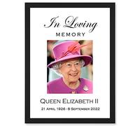 Artery8 In Loving Memory Her Majesty Queen Elizabeth II Portrait Artwork Framed Wall Art Print A4