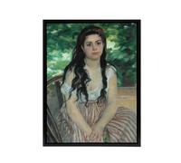 Artery8 In the Summer Portrait Renoir Black Framed Canvas Wall Art | Size: W18" x H24" Artery8 Multicolor W18" x H24"