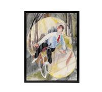 Artery8 In Vaudeville The Bicycle Rider Demuth Framed Canvas Wall Art Print | Size: W12" x H16" Artery8 Multicolor W12" x H16"