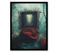 Artery8 Inception Deception Path Choice Conceptual Art Framed Art Print in Blue | Size: A4 Artery8 Blue A4