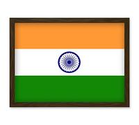 Artery8 India National Flag Patriotic Vexillology World Flags Country Region Poster Artwork Framed Wall Art Print A4
