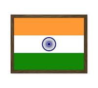 Artery8 India National Flag Patriotic Vexillology World Flags Country Region Poster Artwork Framed Wall Art Print 18X24 Inch