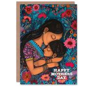 Artery8 Indian Woman Mother's Day Greeting Card Hug Hindu Sikh Muslim Mother From Daughter For Mum