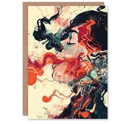 Artery8 Greeting Card Inhale Trippy Lady Profile Design Psychedelic Blank For Him Or Her Art Birthday Card
