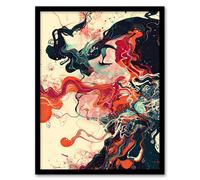 Artery8 Inhale Trippy Lady Profile Design Psychedelic Framed Art Print in Red | Size: A4 Artery8 Red A4