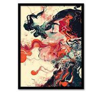 Artery8 Inhale Trippy Lady Profile Design Psychedelic Living Room Artwork Framed Wall Art Print A4