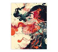 Artery8 Inhale Trippy Lady Profile Design Psychedelic Wall Art Print in Red | Size: W18" x H24" Artery8 Red W18" x H24"