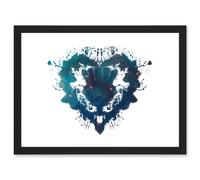 Wee Blue Coo Ink Splat Thistle Heart Scotland A4 Artwork Framed Wall Art Print