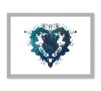 Artery8 Ink Splat Thistle Heart Scotland A4 Artwork Framed Wall Art Print in Light Grey Artery8 Light Grey
