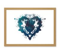 Artery8 Ink Splat Thistle Heart Scotland A4 Artwork Framed Wall Art Print in Light Oak Artery8 Light Oak