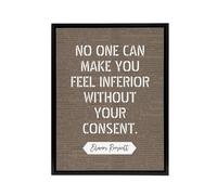 Artery8 Inspirational Quote Eleanor Roosevelt Framed Canvas Wall Art Print in Brown | Size: W12" x H16" Artery8 Brown W12" x H16"