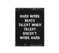 Artery8 Inspirational Quote Hard Work Beats Talent Canvas Wall Art Print in Black | Size: W24" x H32" Artery8 Black W24" x H32"