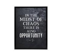 Artery8 Inspirational Quote Sun Tzu Opportunity Framed Canvas Wall Art Print in Grey | Size: W18" x H24" Artery8 Grey W18" x H24"