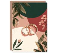 Artery8 Interlocked Rings Romantic Boho Abstract Wedding Card