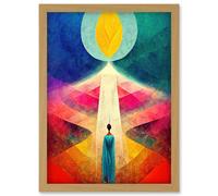 Doppelganger33 LTD Into The Light Abstract Spiritual Painting Artwork Framed Wall Art Print A4