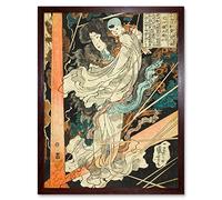 Artery8 Inue Shinbyoe Masashi 108 Heroes Water Margin Utagawa Kuniyoshi Japanese Woodblock Reproduction Art Print Framed Poster Wall Decor 12x16 inch