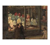 Artery8 Isaac Israels Clothing Shop Window Picture Premium Wall Art Canvas Print 18X24 Inch
