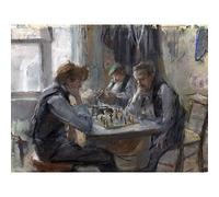 Artery8 Isaac Israels De Schaakspelers Men Portrait Large Wall Art Poster Print Thick Paper 18X24 Inch