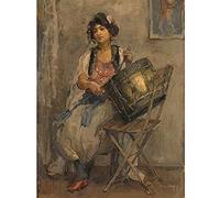 Artery8 Isaac Israels Lady Drummer Percussion Instrument Unframed Wall Art Print Poster Home Decor Premium