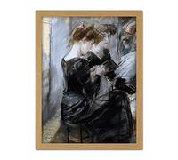 Artery8 Isaac Israels Modistenatelier Woman Portrait Artwork Framed Wall Art Print 18X24 Inch